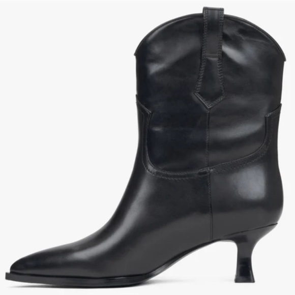 Steven New York Black Pointed Kitten Heel Booties | Size 7.5 new without box - Picture 1 of 5